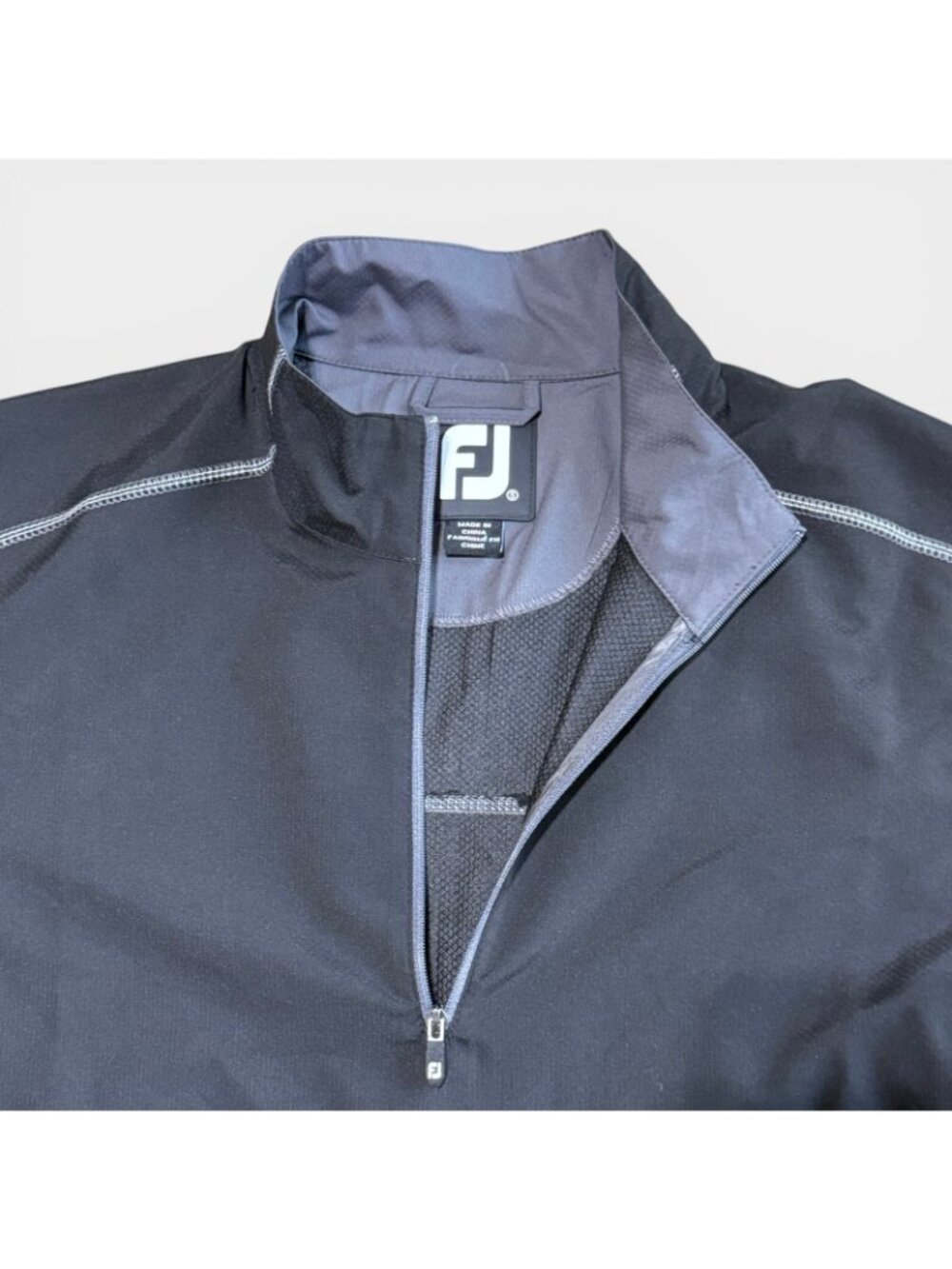 FootJoy Sport Windshirt Mens Small Black Charcoal Long Sleeve 1/2 Zip Golf NWT - Picture 4 of 11